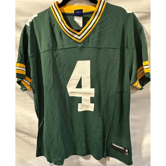 Green NFL Reebok Green Bay Packers Jersey Youth XL #4 FAVRE - Picture 2 of 4